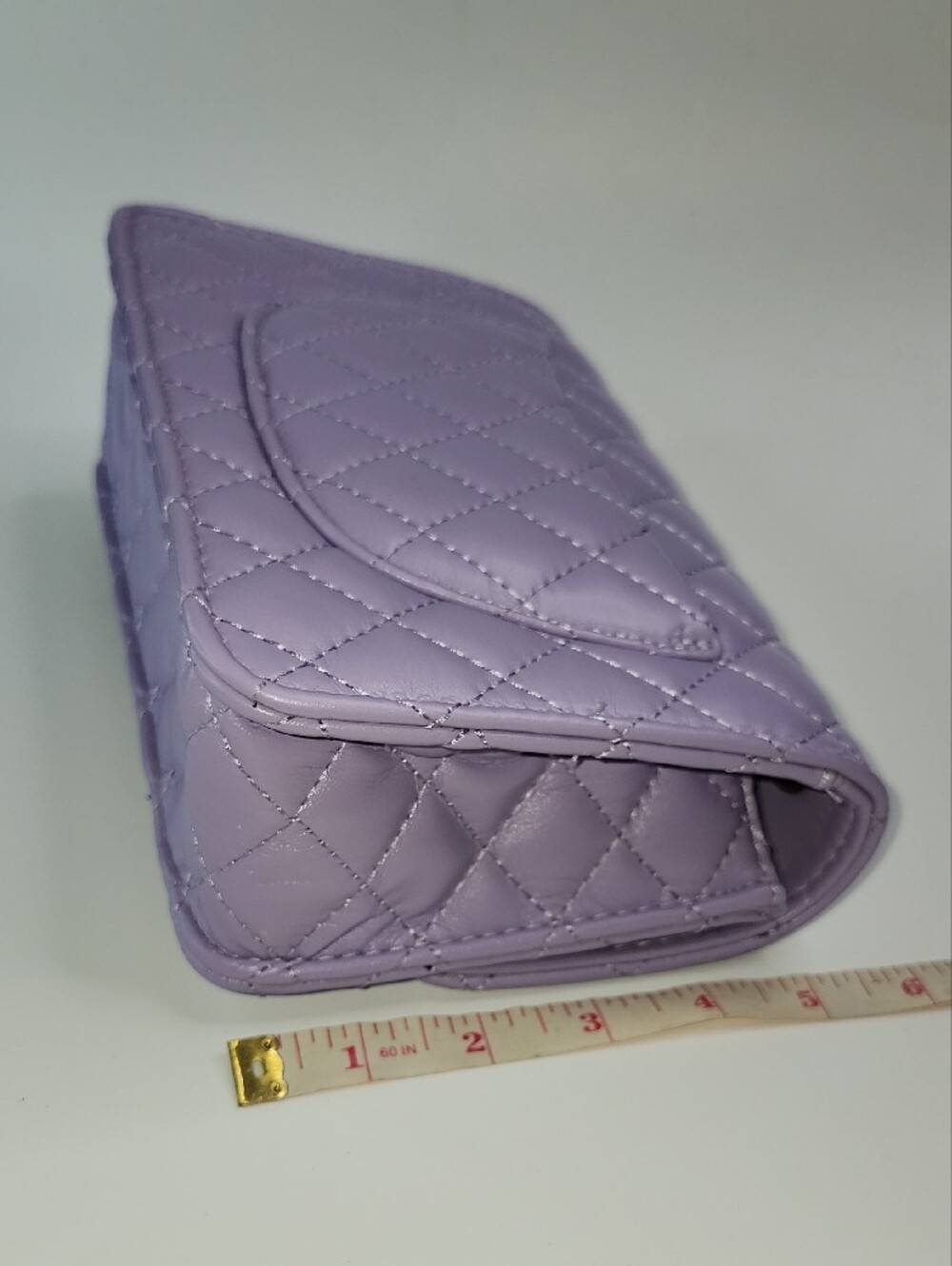 Flap Bag Lavender Quilted Mini with Gold Chain - Picture 5 of 7